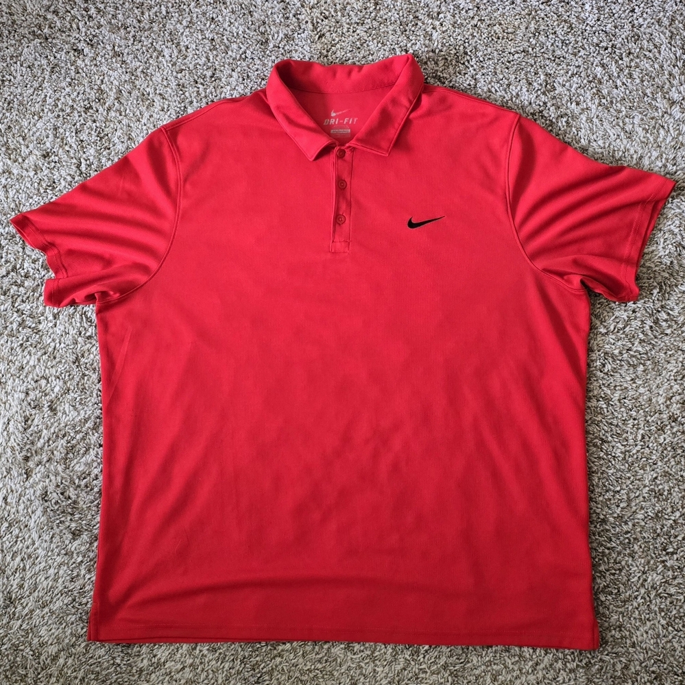 Nike Dri-Fit XL Red Golf Polo